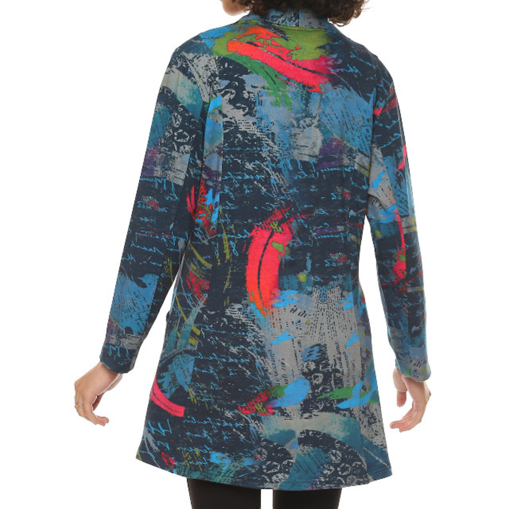 Parsley and Sage Xenia Print Open Front Cardigan