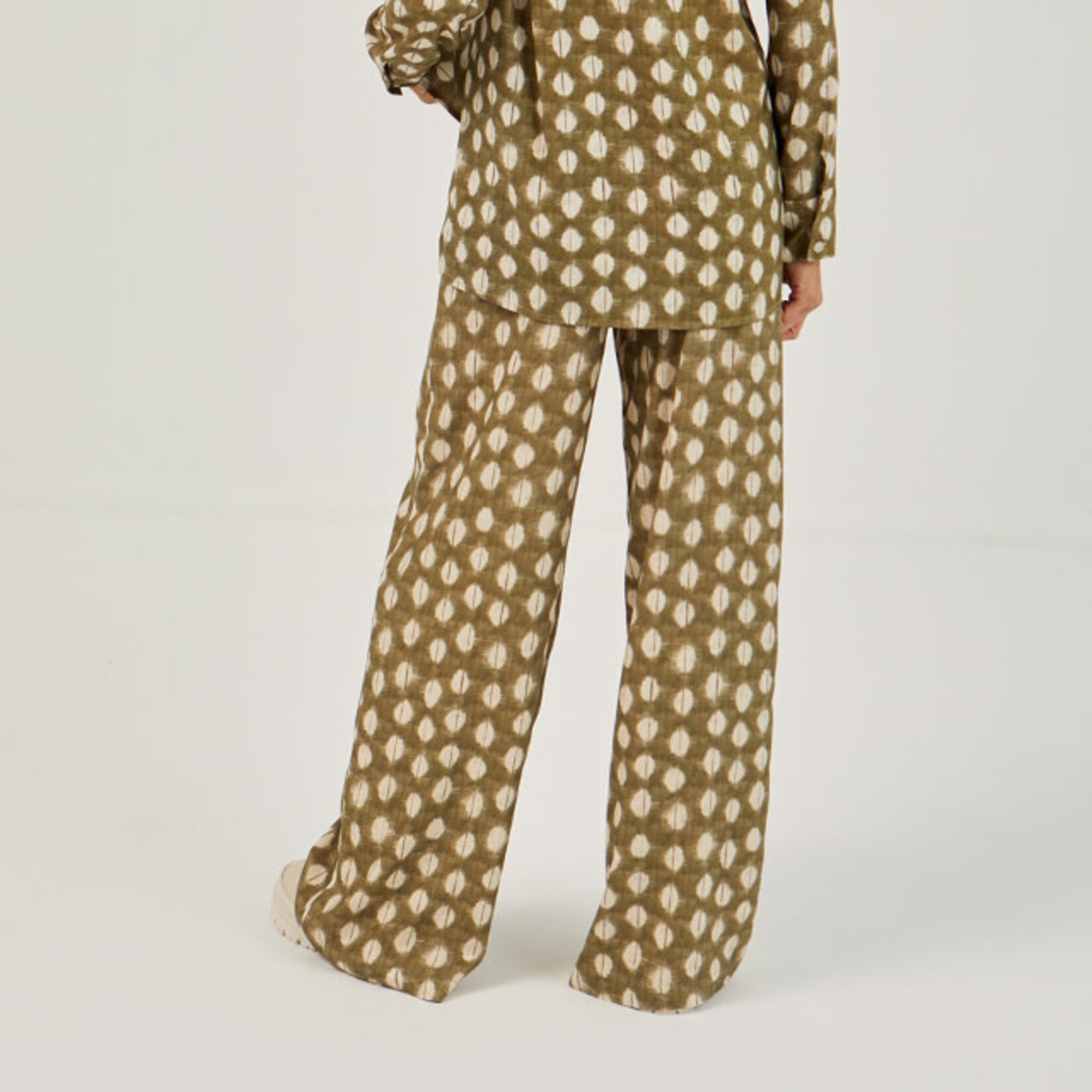 Mus & Bombon Green With Cream Polka Dot Pants