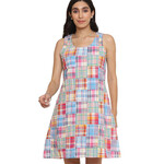 Parsley and Sage Pastel Plaid Patchwork Dress