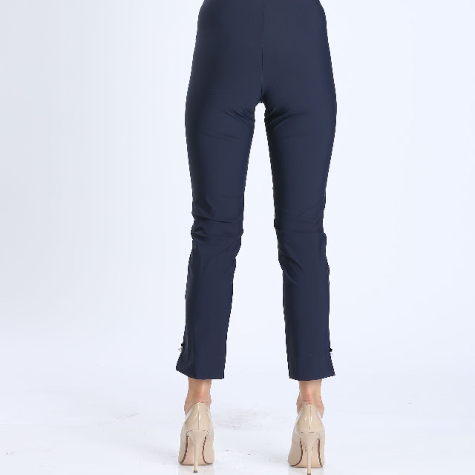 IC Collection Navy Cropped Pants With Pearl Detail
