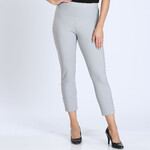 IC Collection Light Grey Cropped Pants With Button Detail
