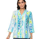 Parsley and Sage Cotton Blue & Yellow Watercolor Gia Shirt