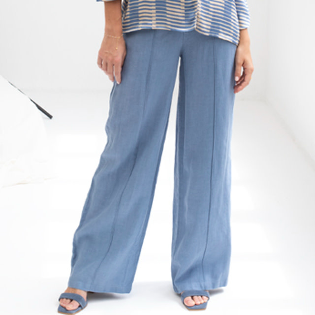 パンツ MALO DARK BLUE LINEN PANTS Malo Pants for Women | Online Sale up to 84% off | Lyst