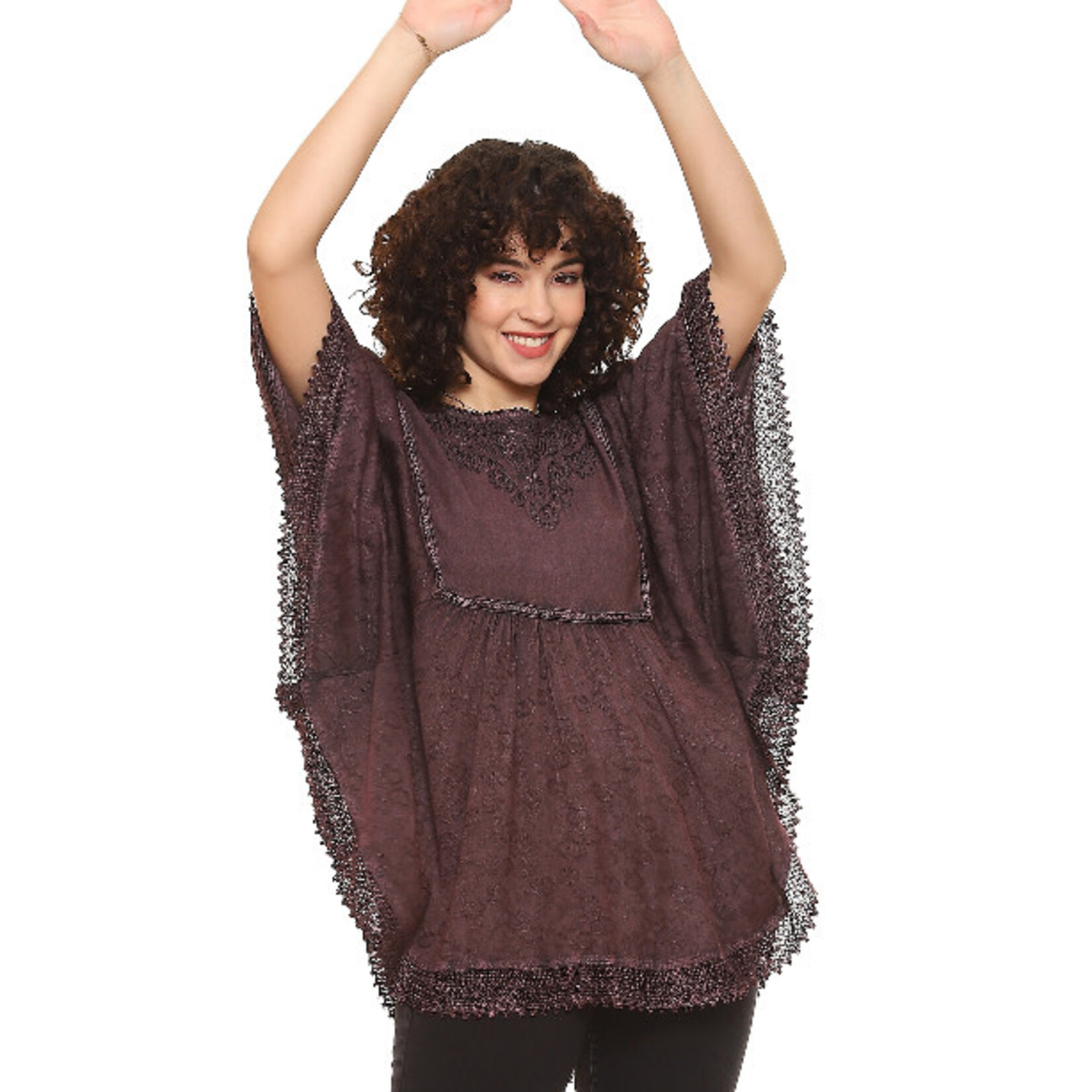 Parsley and Sage Plum Whitney Kimono Style Top