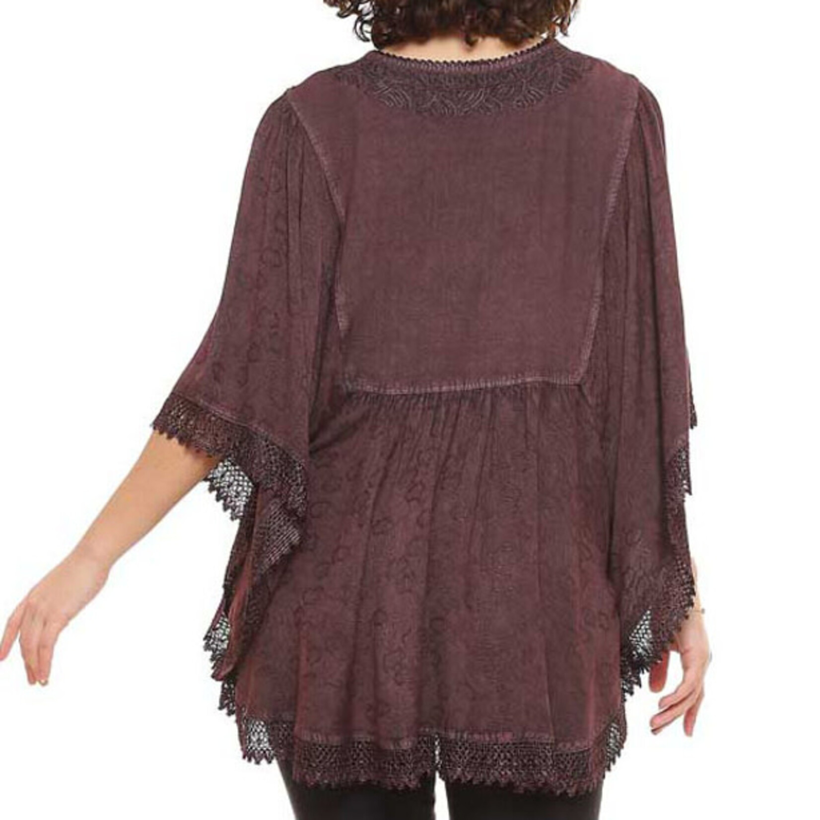 Parsley and Sage Plum Whitney Kimono Style Top