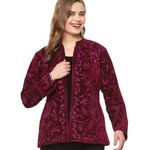Parsley and Sage Velvet Magenta Embroidered Pippa Jacket
