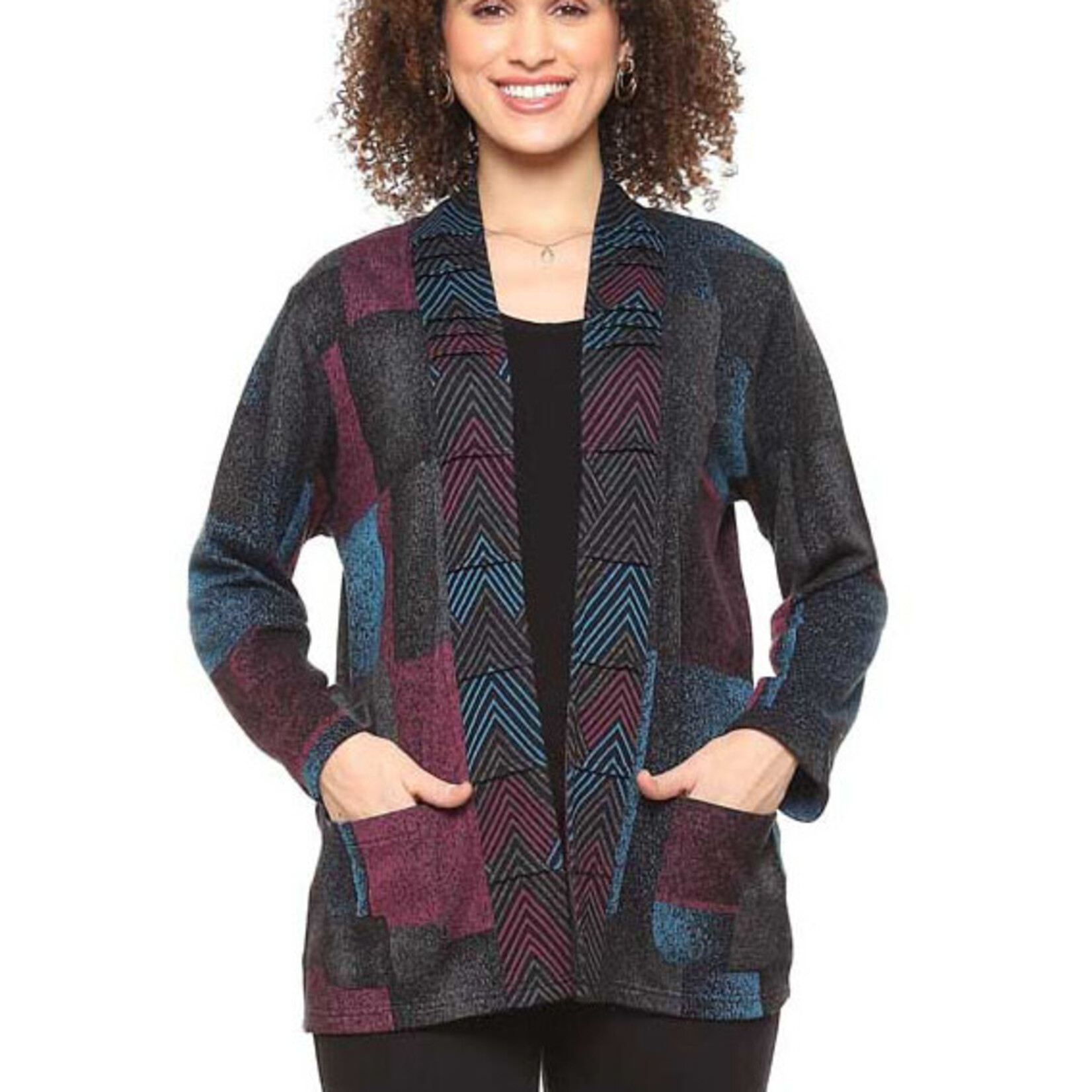 Purple open front cardigan discount