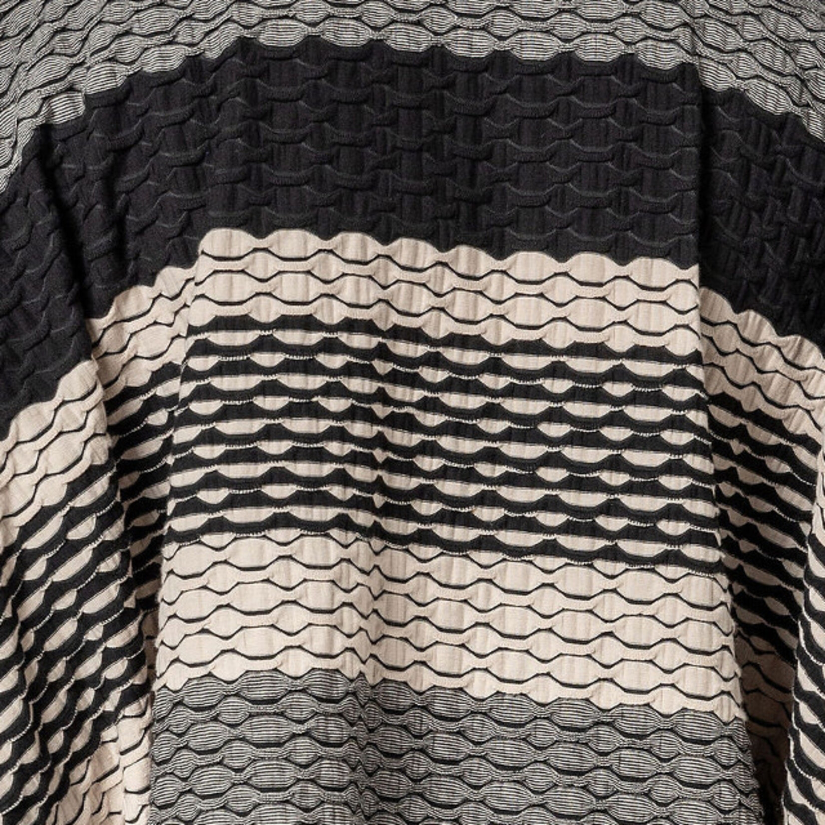 Komil Cotton Black & Tan Stripe Waffle Weave Cardigan One Size