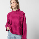 Komil Cotton Waffle Weave Wineberry Top