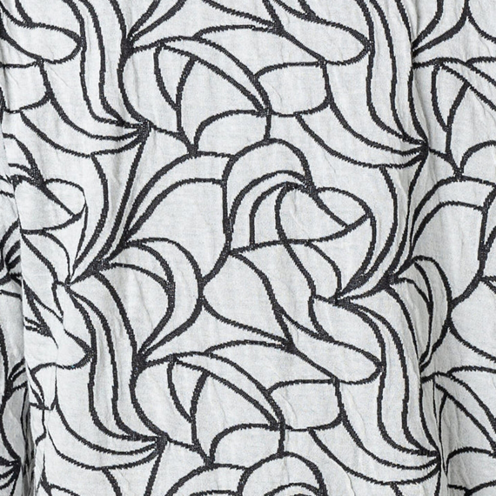 Komil White & Black Petal Texture Cowl Neck Shirt
