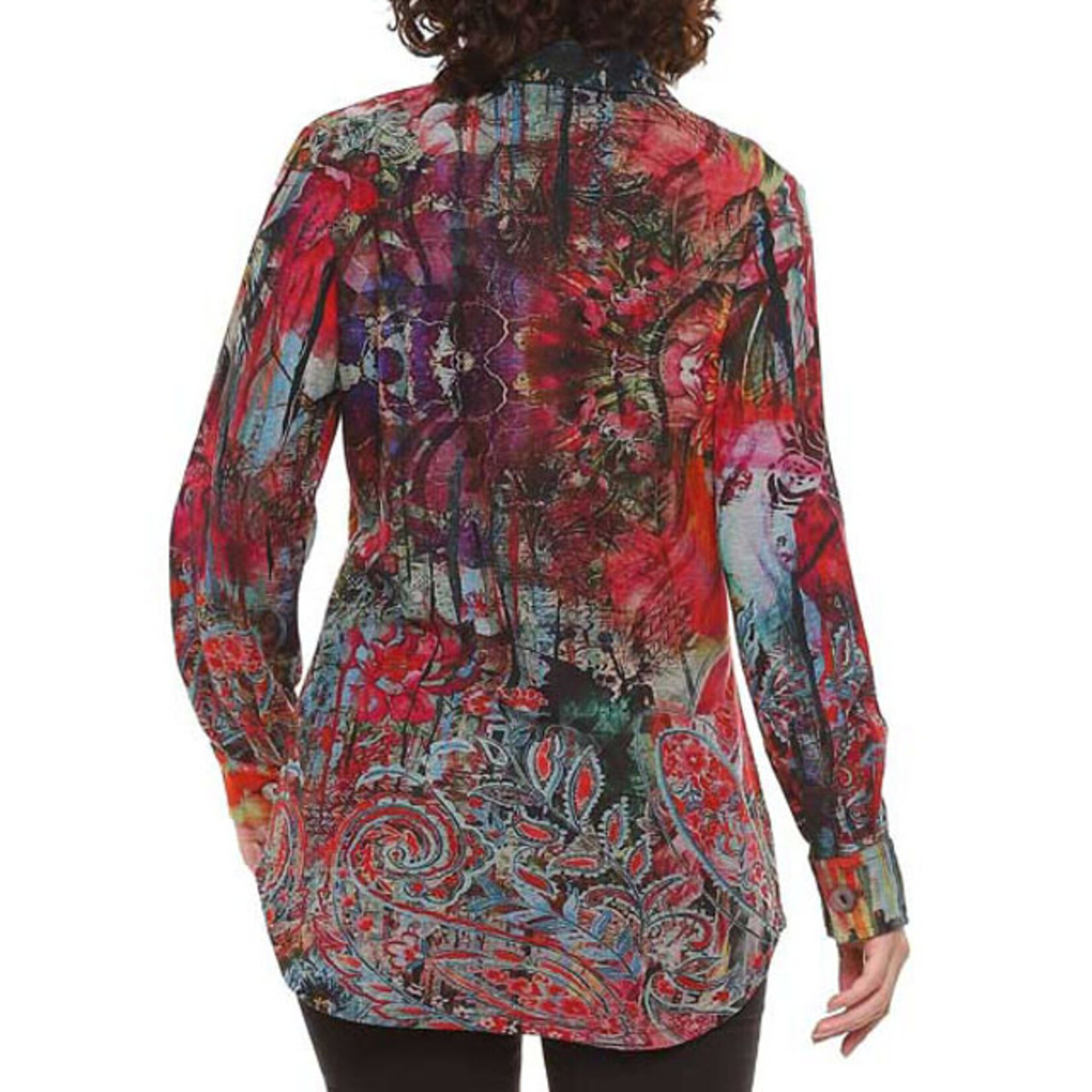 Parsley and Sage Multi Colored Button Down Long Sleeve Miriam Shirt