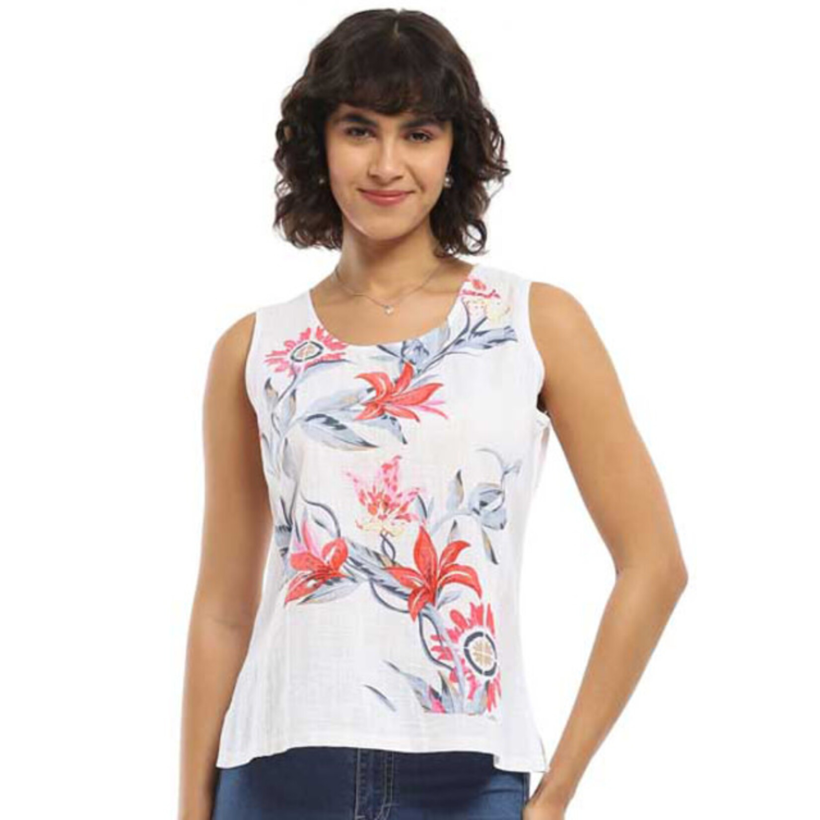 Parsley and Sage Cotton Floral Maggie Tank Top