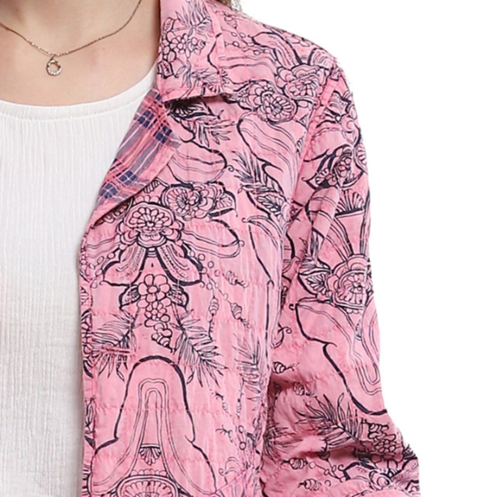Parsley and Sage Reversible Pink & Blue Ivie Shirt Jacket