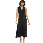Parsley and Sage Black Textured Sleeveless Maxi Frida Dress