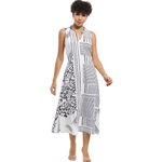Parsley and Sage White & Black Sleeveless Belle Dress