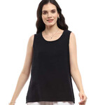 Parsley and Sage Black Textured Shawn Tank Top