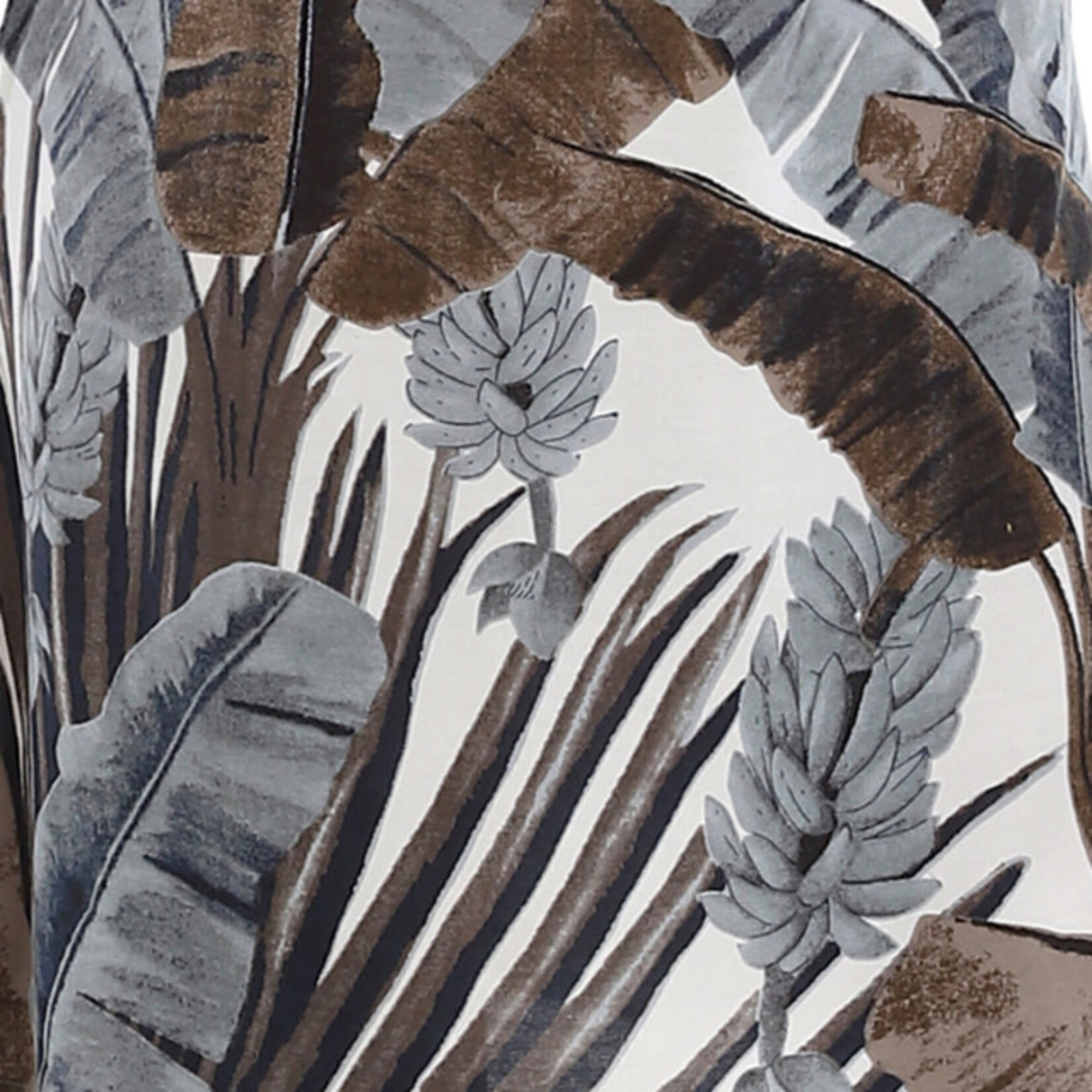 Parsley and Sage Gray & Brown Palm Leaf Sleeveless Raven Dress