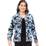 Parsley and Sage Navy Leaf Print Kylie Jacket