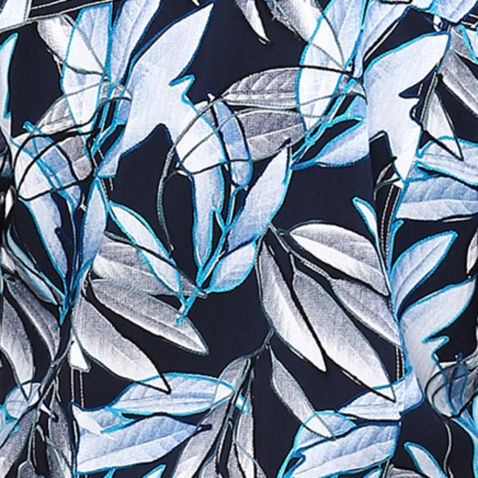 Parsley and Sage Navy Leaf Print Kylie Jacket