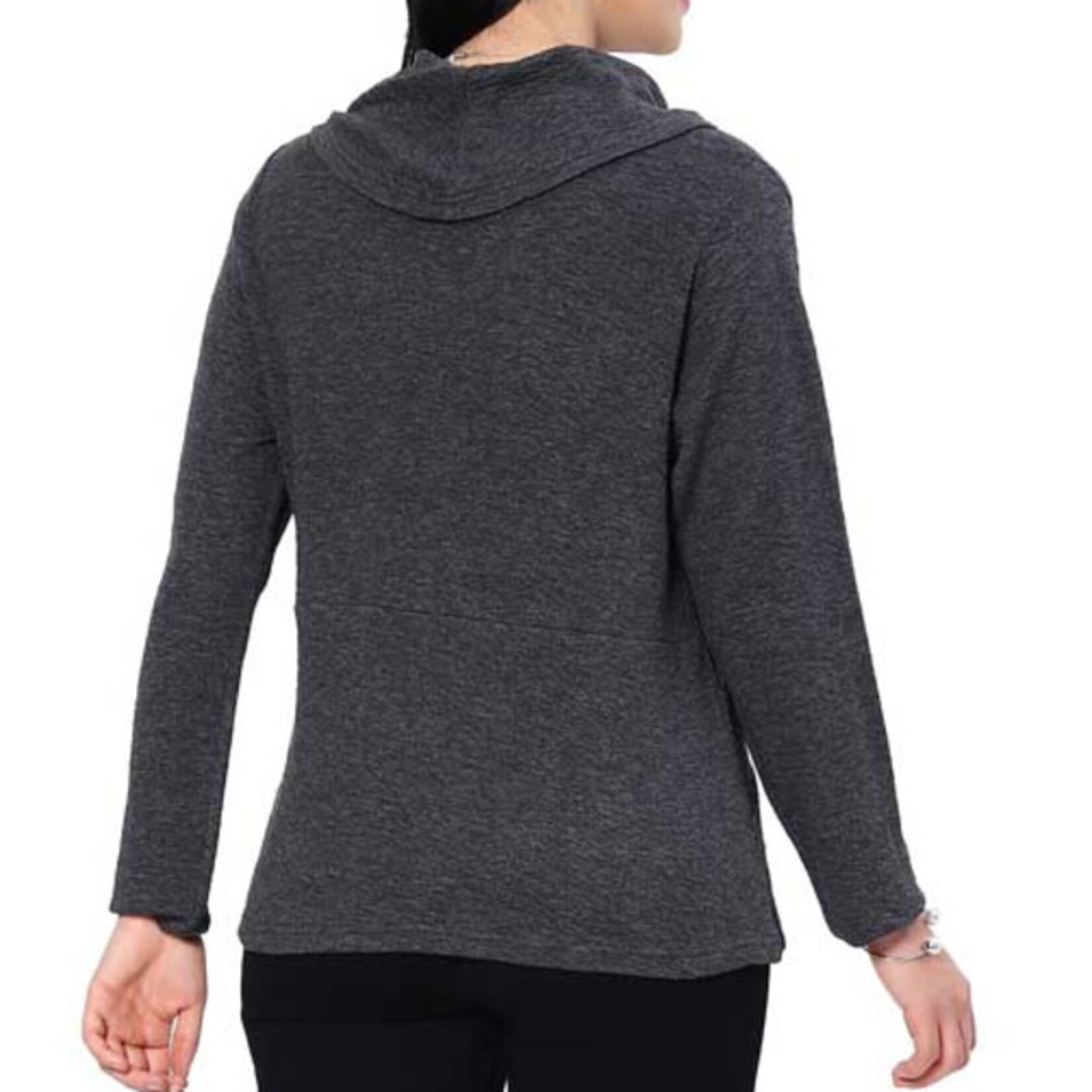 Parsley and Sage Charcoal Wanda Cowl Neck Top