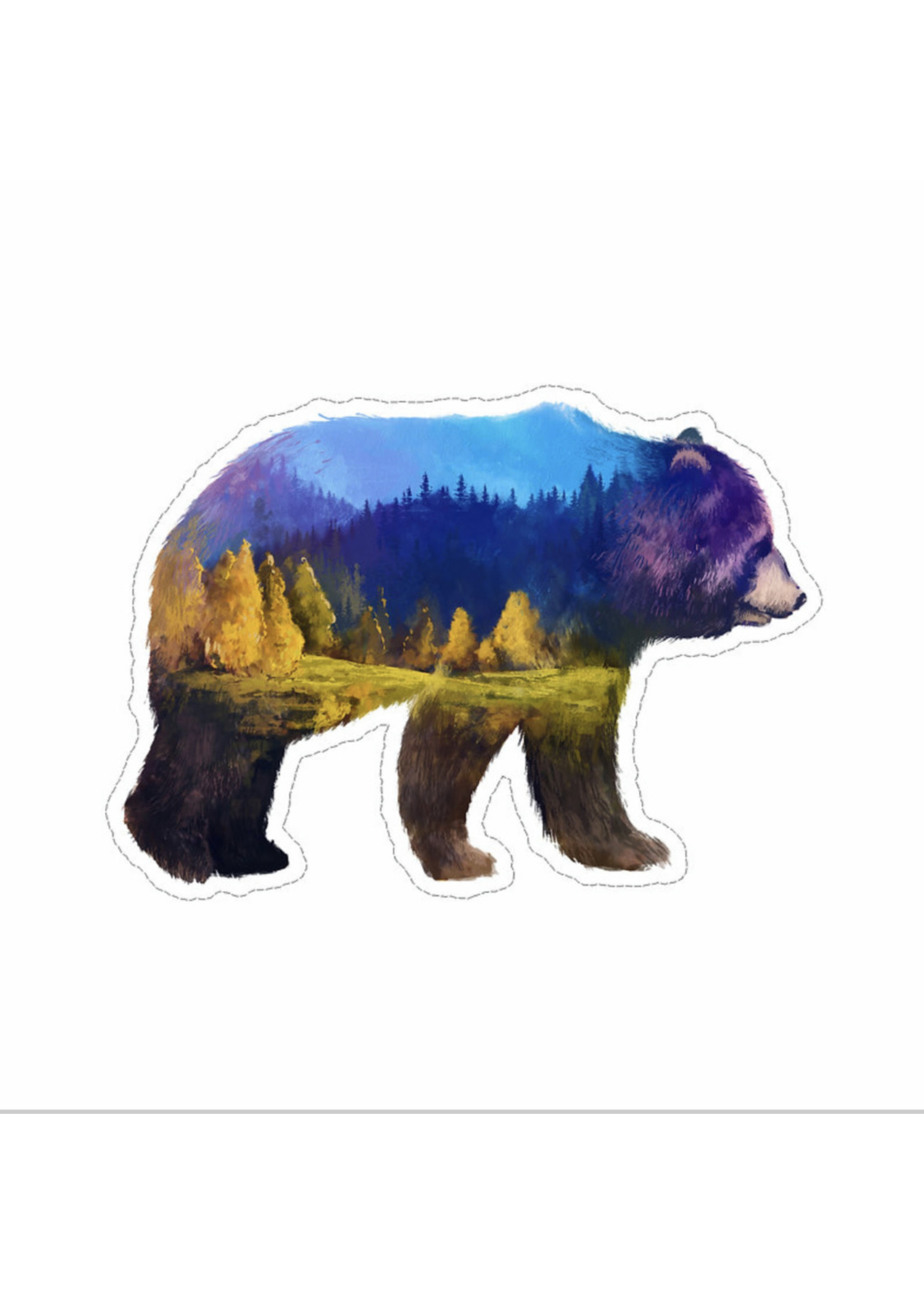 Small Sticker (Forest in a Bear)