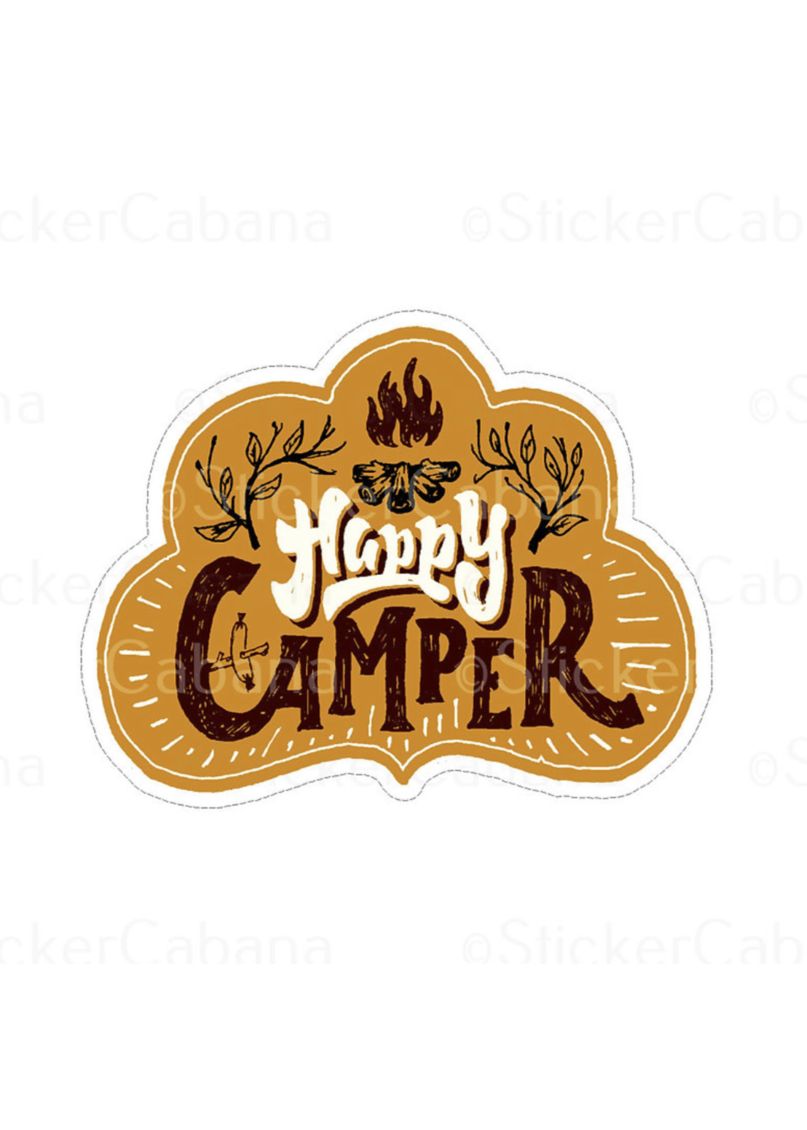 Large Sticker (Happy Camper Fire)