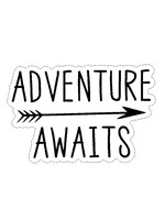 Small Sticker (Blk Adventure Awaits Arrow)