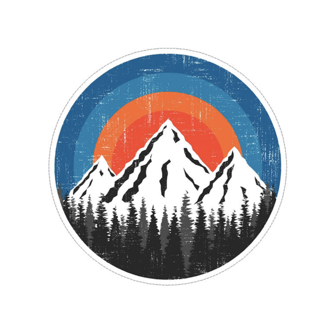 Small Sticker (Snowcap Mountains) Grandfather Tree Gifts and More