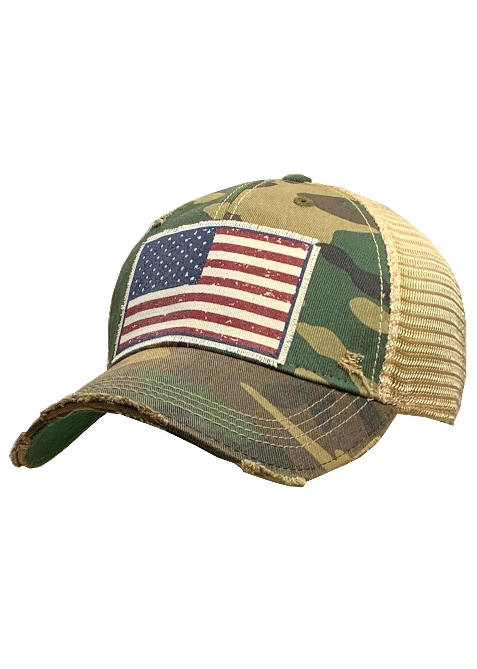 Hat - American Flag  (Camo)