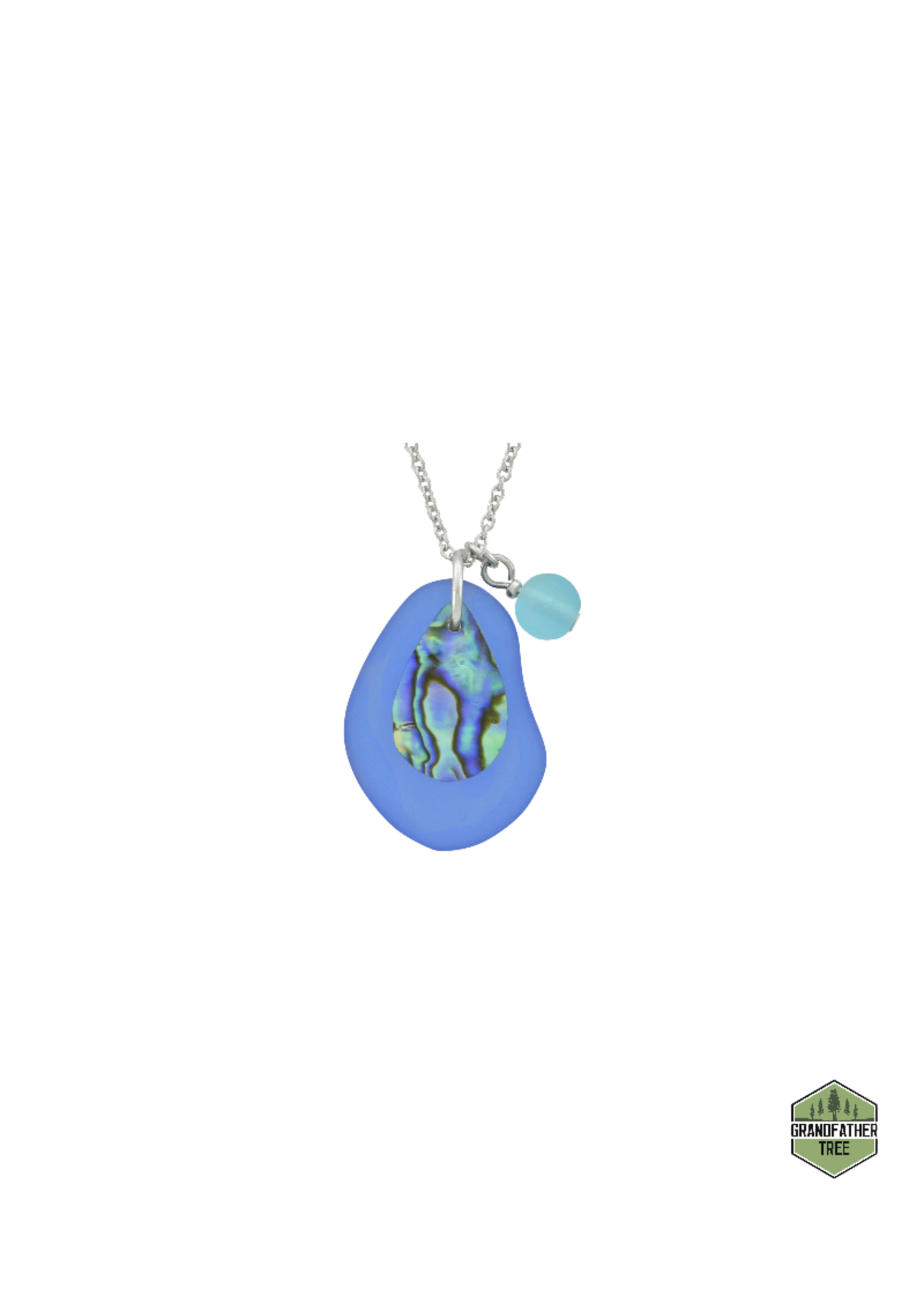 Nature's 1 (Sea Glass Pendant Curved w/ Paua)