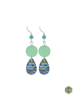 Nature's 1 (Sea Glass Coin Puffed Earrings)