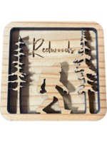Grandfather Tree Redwood Magnet (Bigfoot in Redwoods)