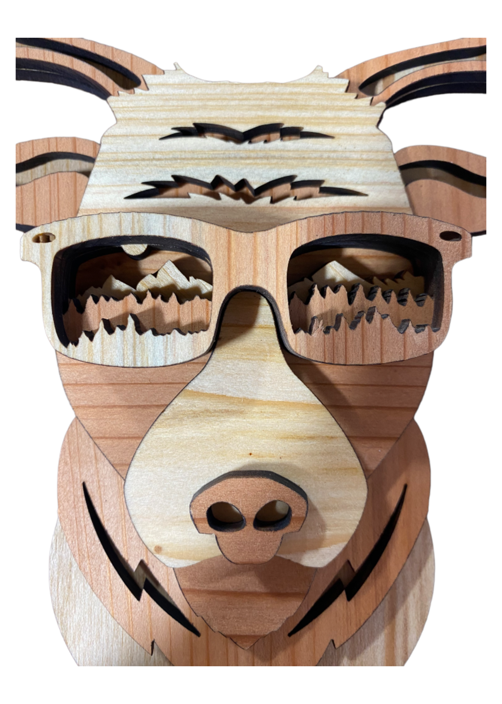 Grandfather Tree Redwood Multi-Layered Buck w/ Sunglasses