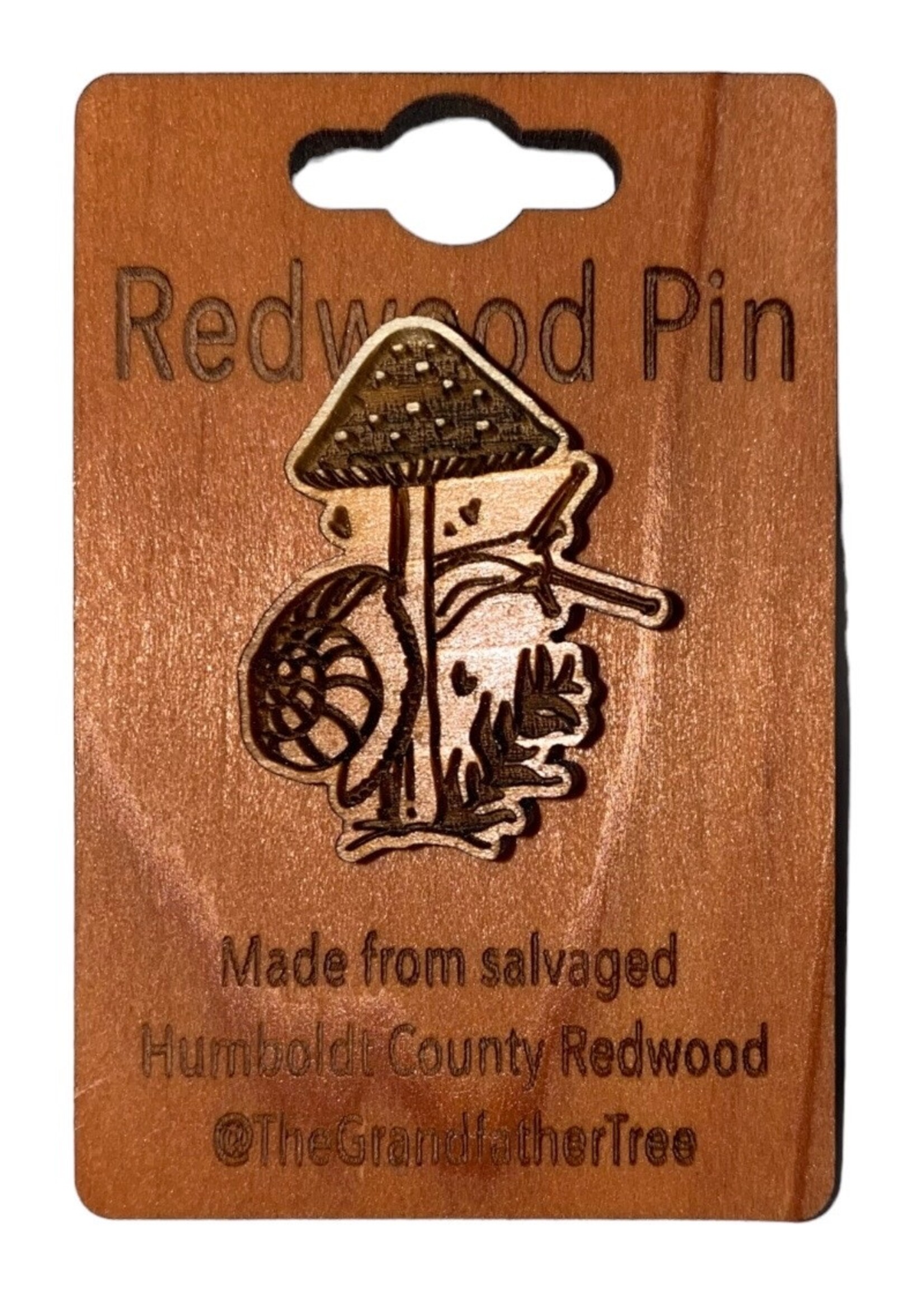 Grandfather Tree Collectible Pin (Redwood) Mushroom & Snail