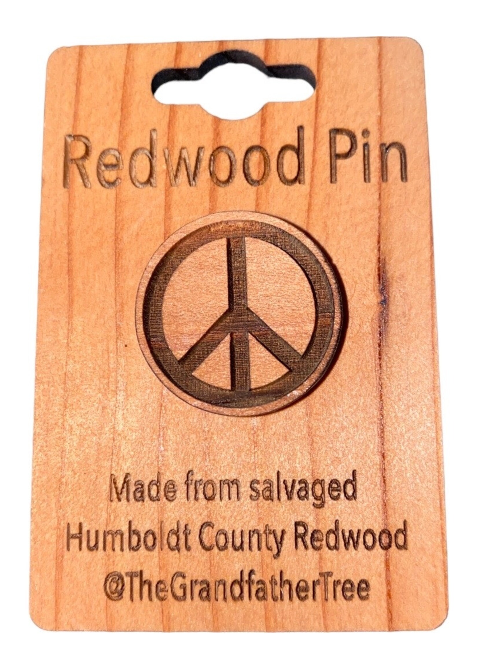 Grandfather Tree Collectible Pin (Redwood) Peace Sign