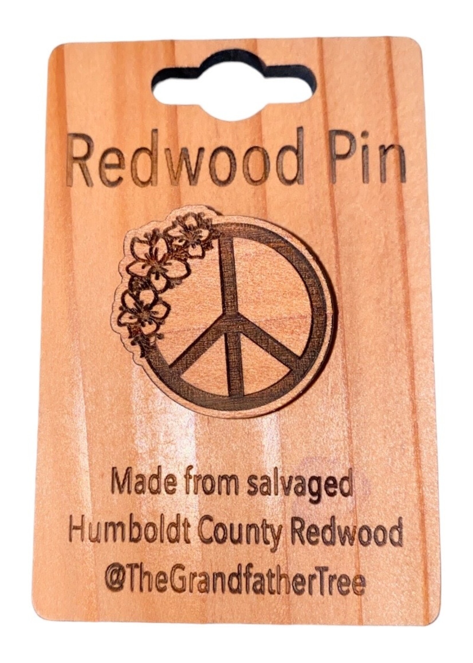 Collectible Pin (Redwood) Flowered Peace