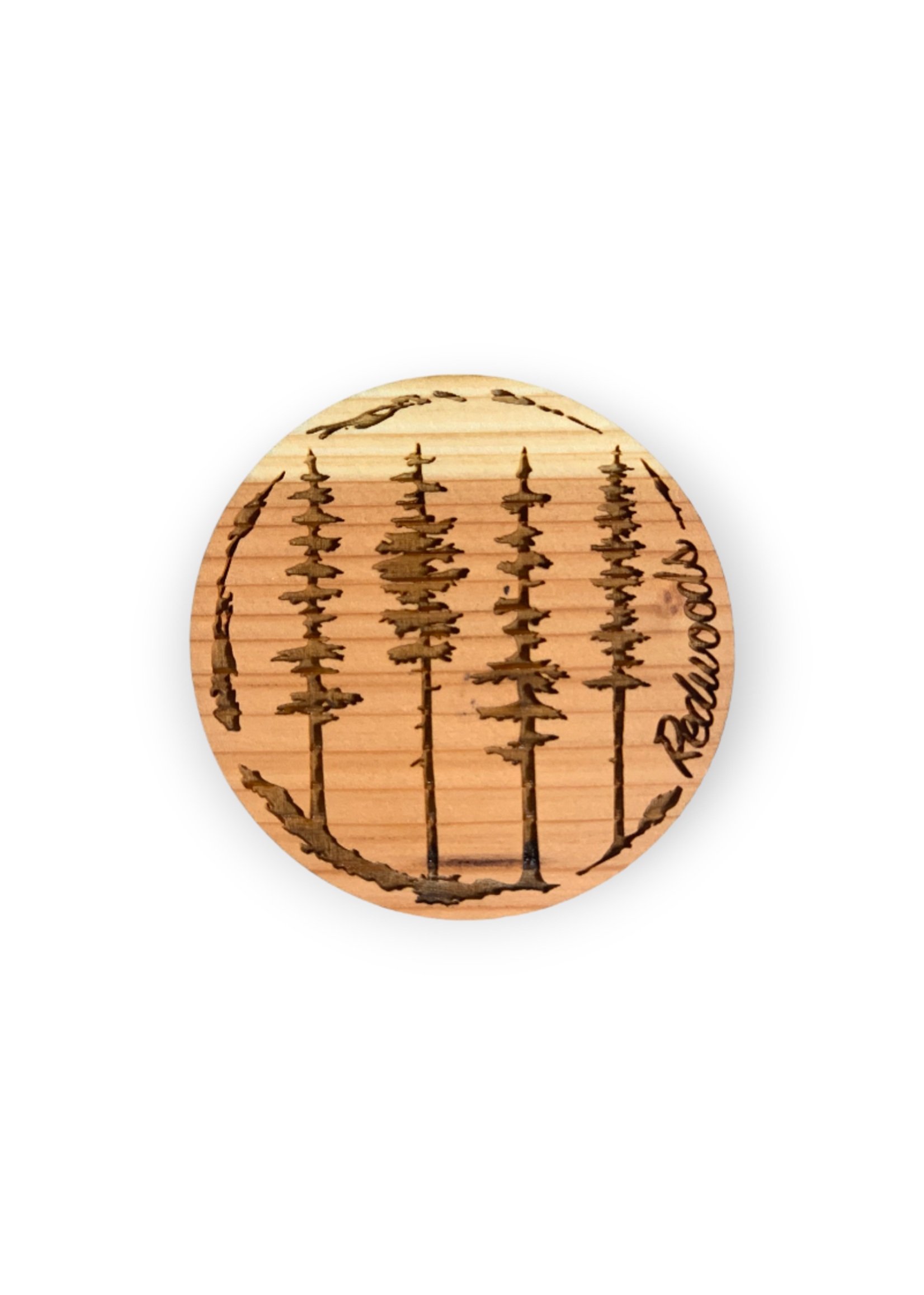 Grandfather Tree Redwood Magnet (4-Tree Round)