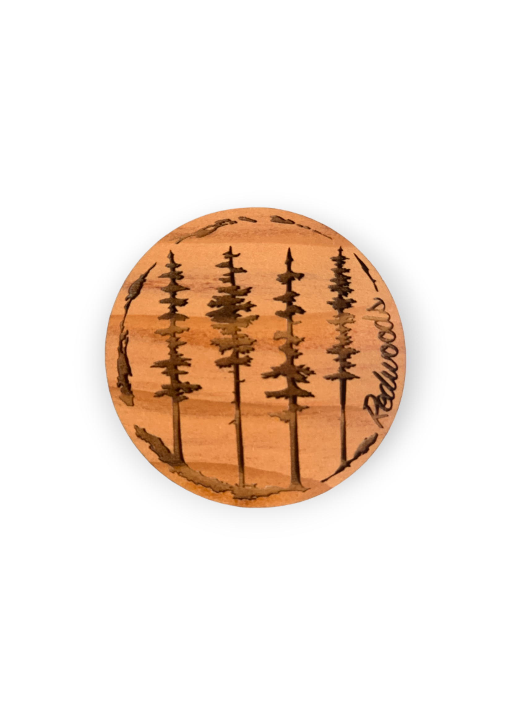 Grandfather Tree Redwood Magnet (4-Tree Round)
