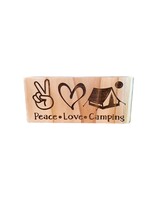 Redwood Shelf Sitter - Peace, Love, & Camping (Tent) 2.5"