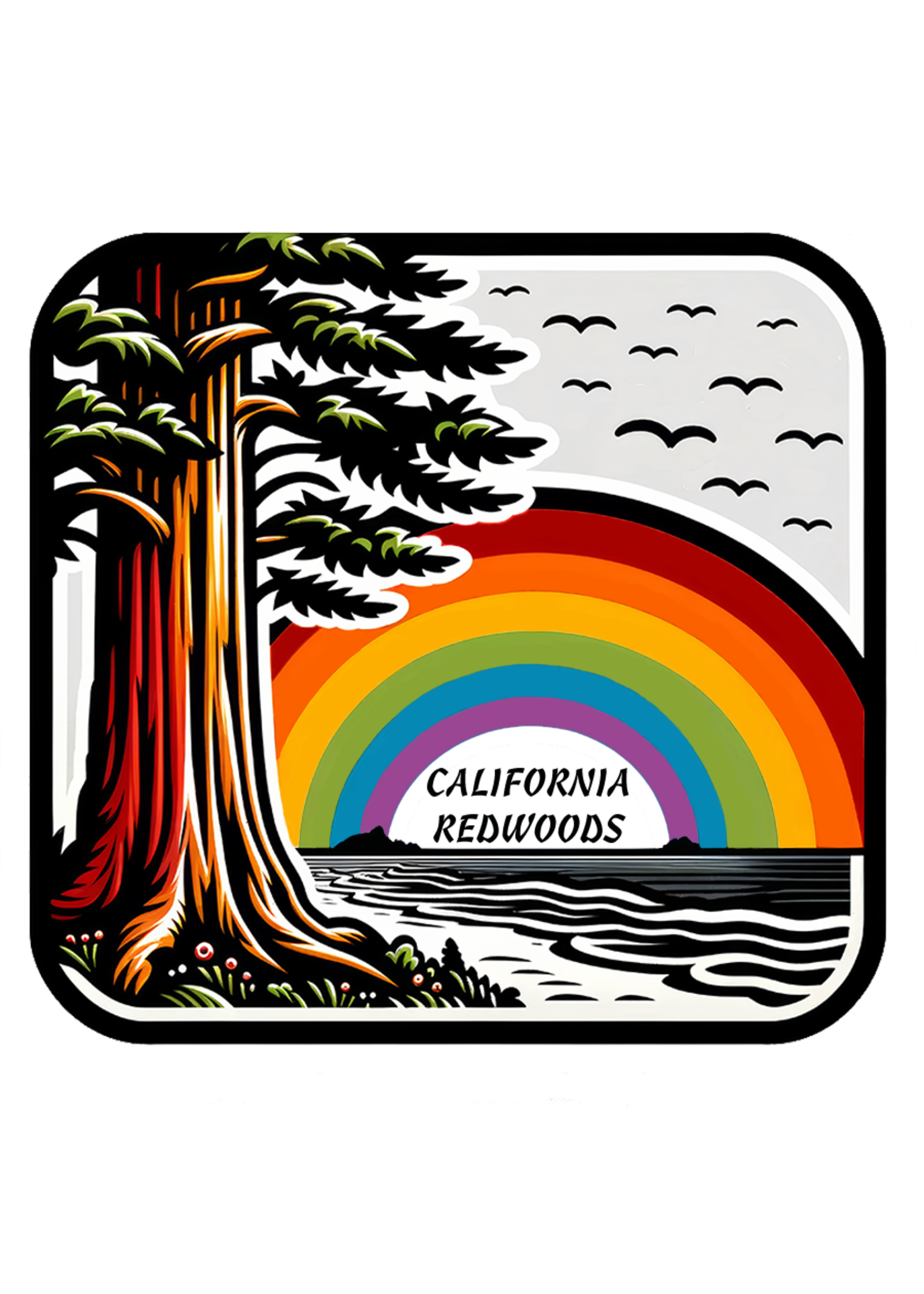Sticker (Redwood Rainbow) 2"