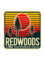 Sticker (Redwoods Retro Sunset)