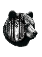 Sticker (Forest in Bear Head)