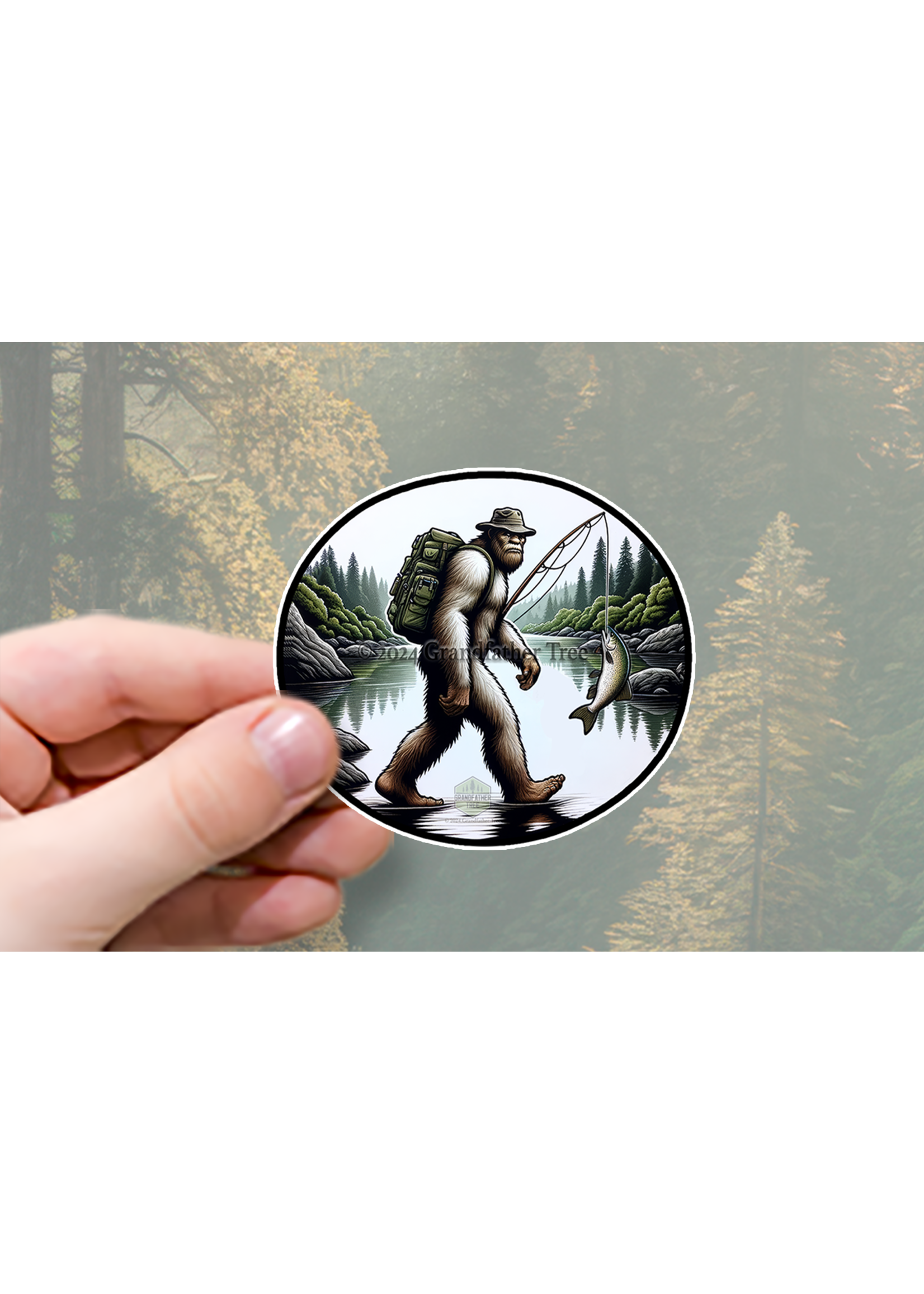 Sticker (Bigfoot Fishing) 4"