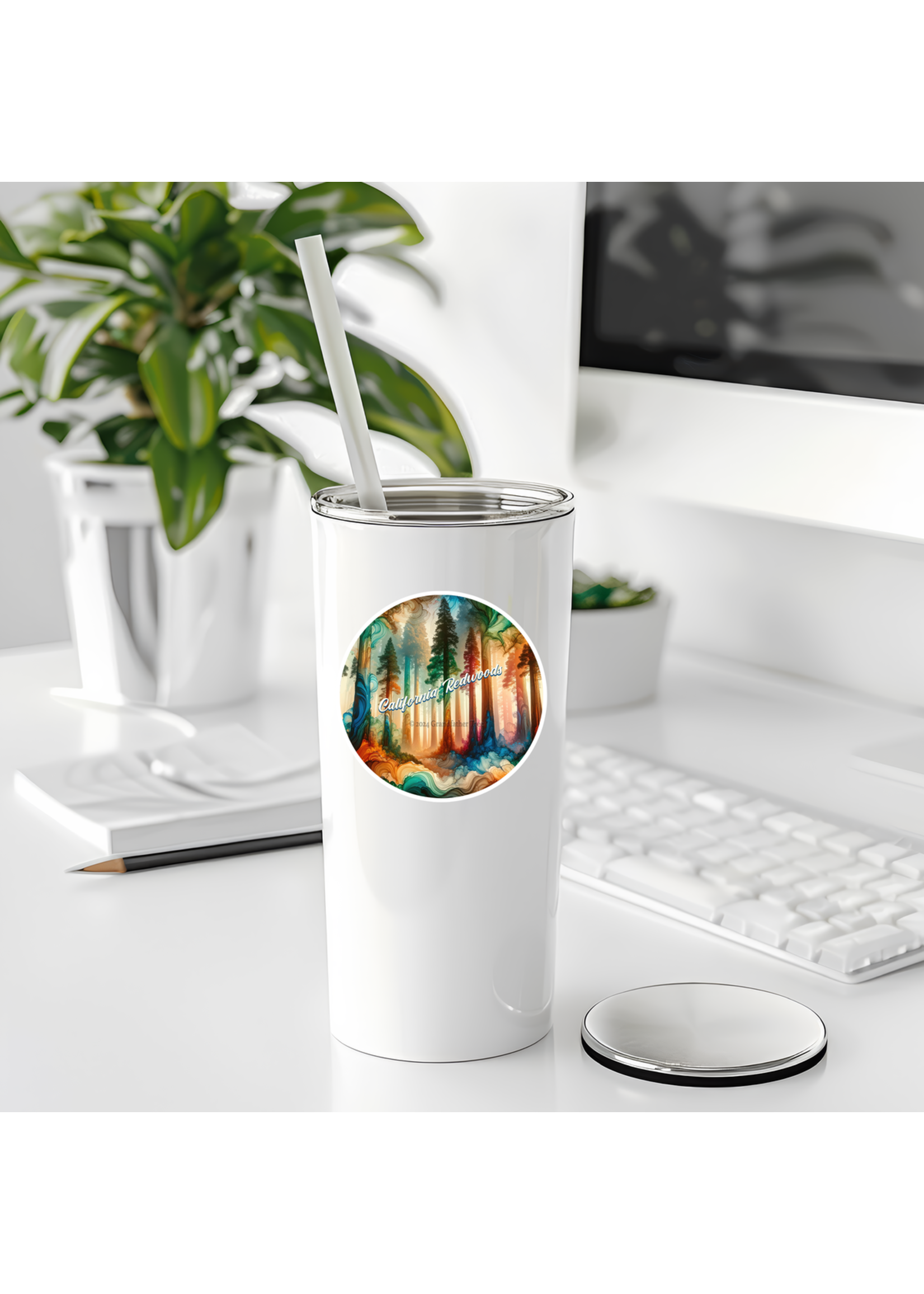 Sticker (Cali Redwoods Watercolor) 3"