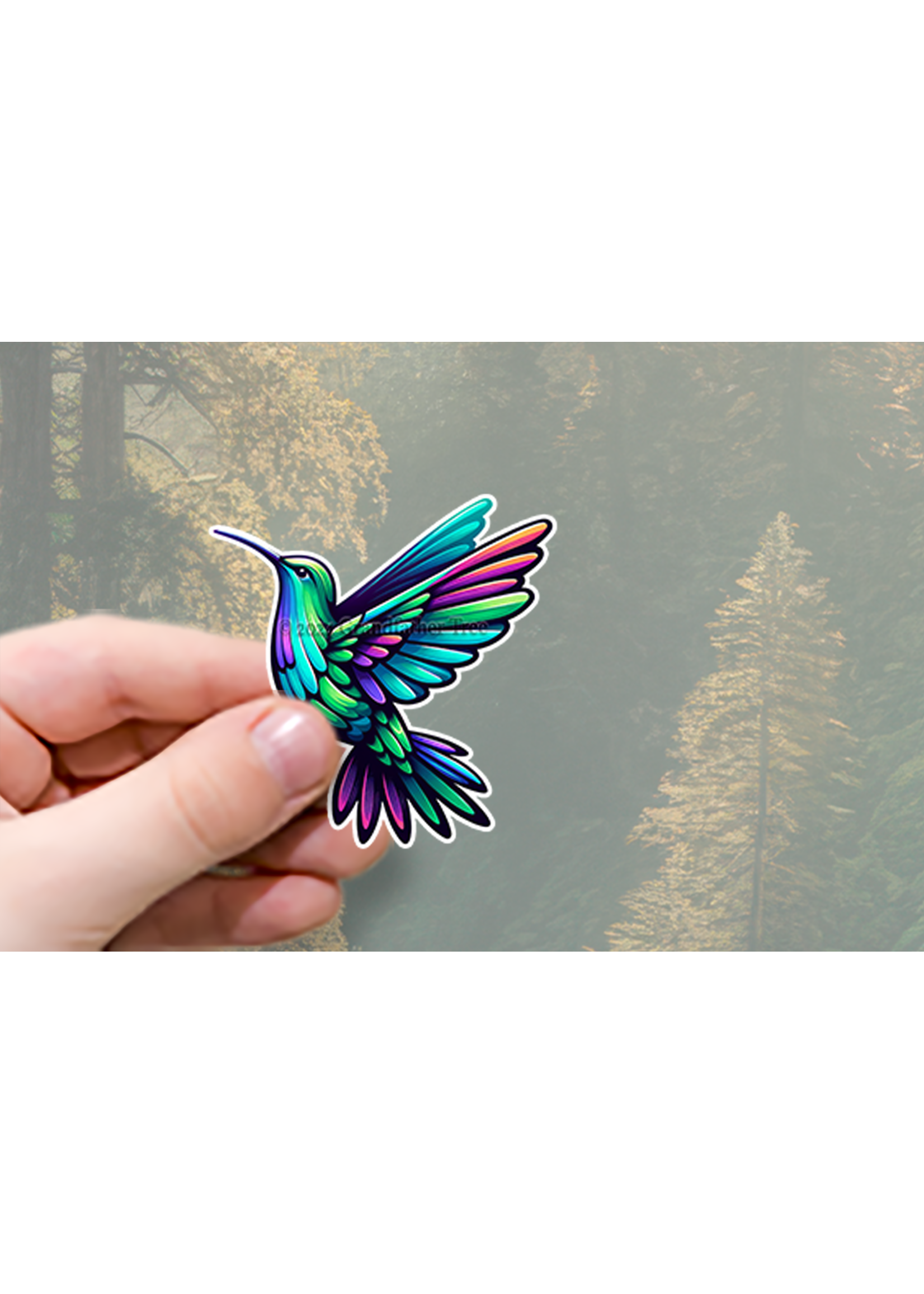 Sticker (Pastel Hummingbird) 2"