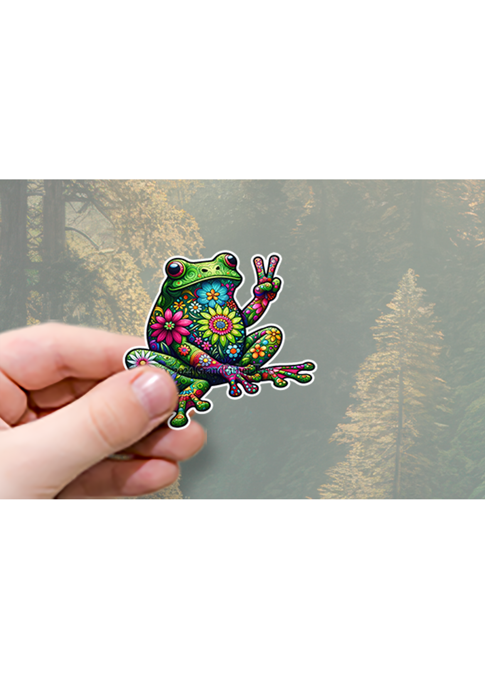 Sticker (Peace Frog) 2"