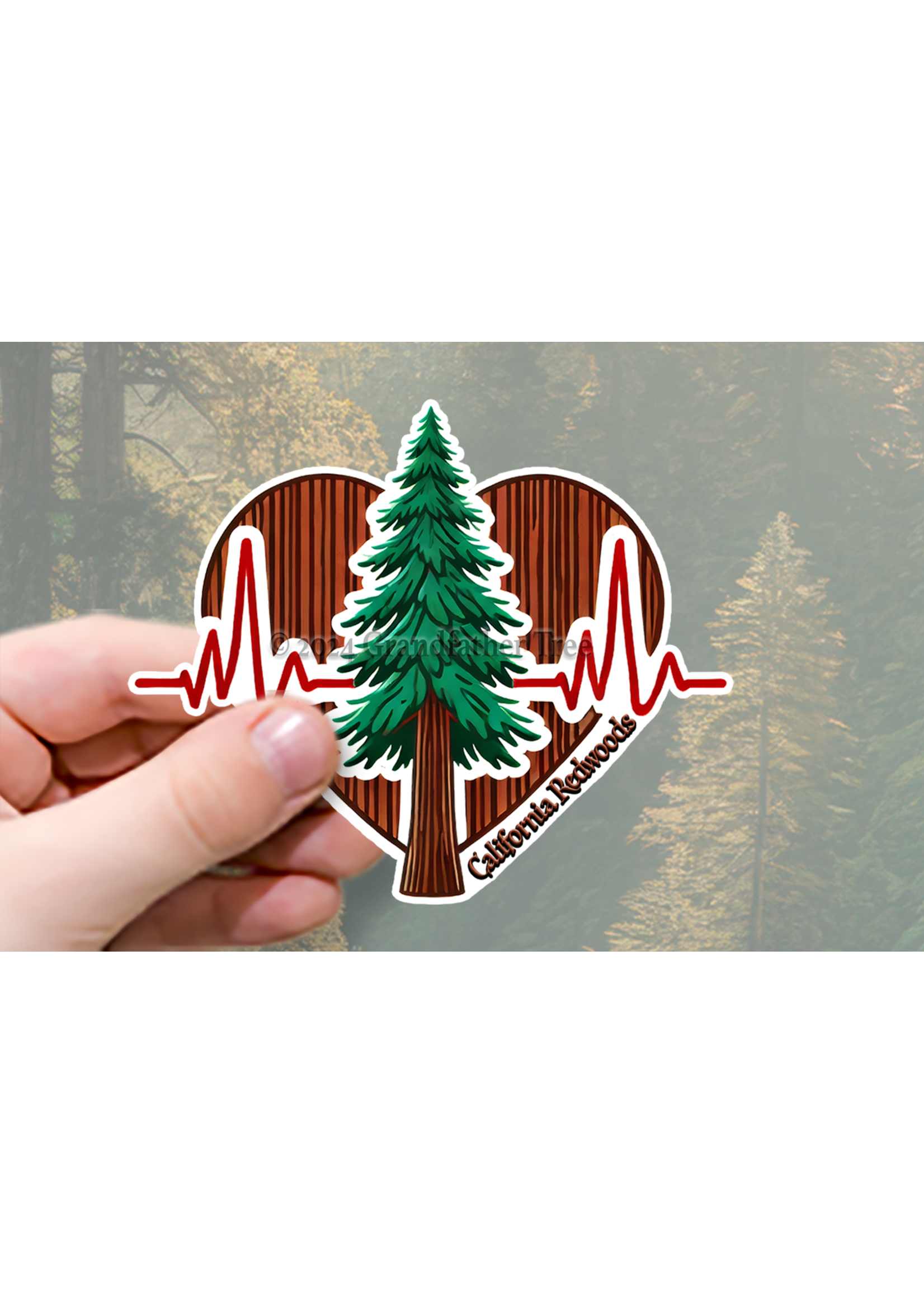Sticker (Redwood Heart Rhythm) 2"