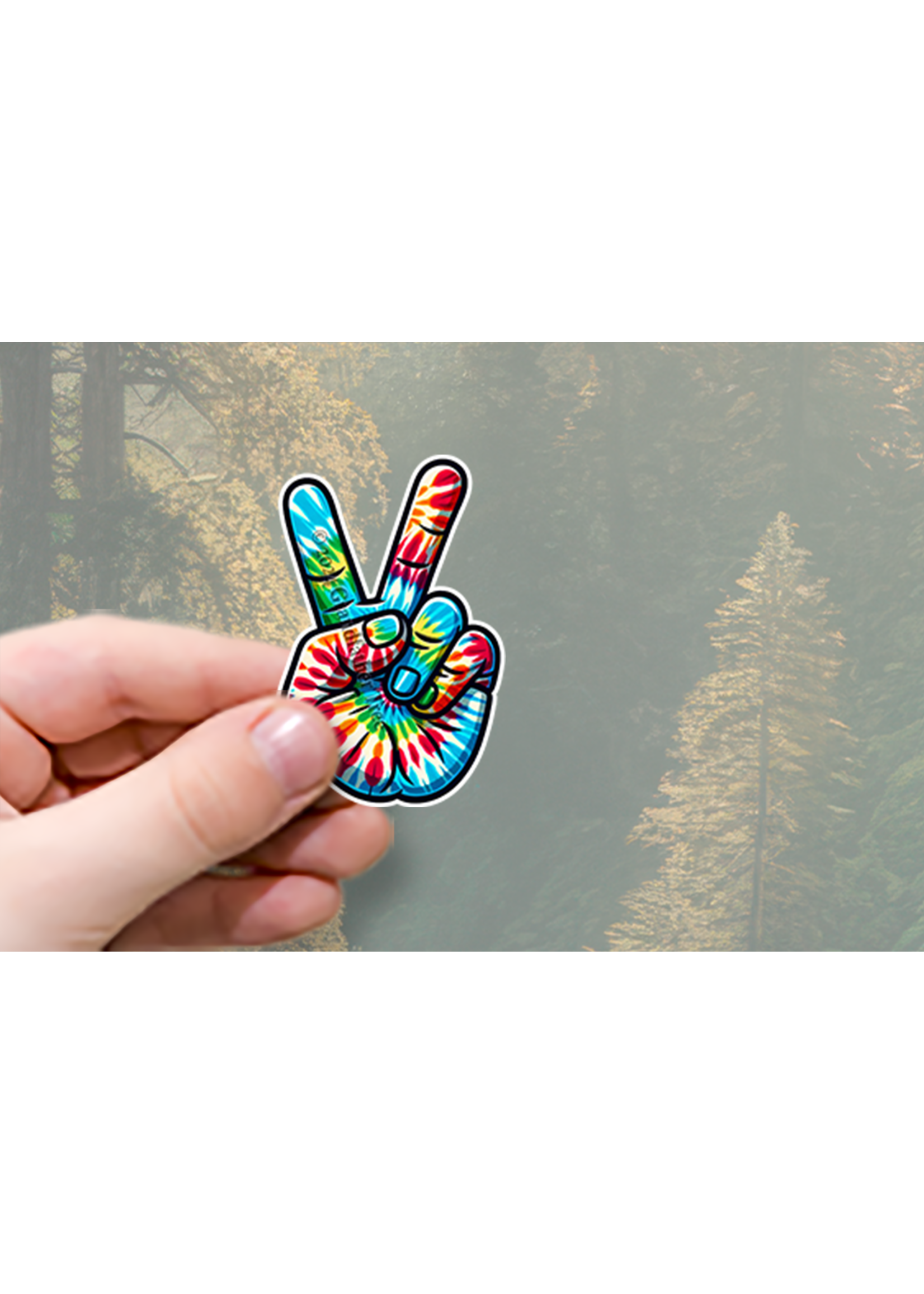 Sticker (Tie Dye Peace Sign) 2"