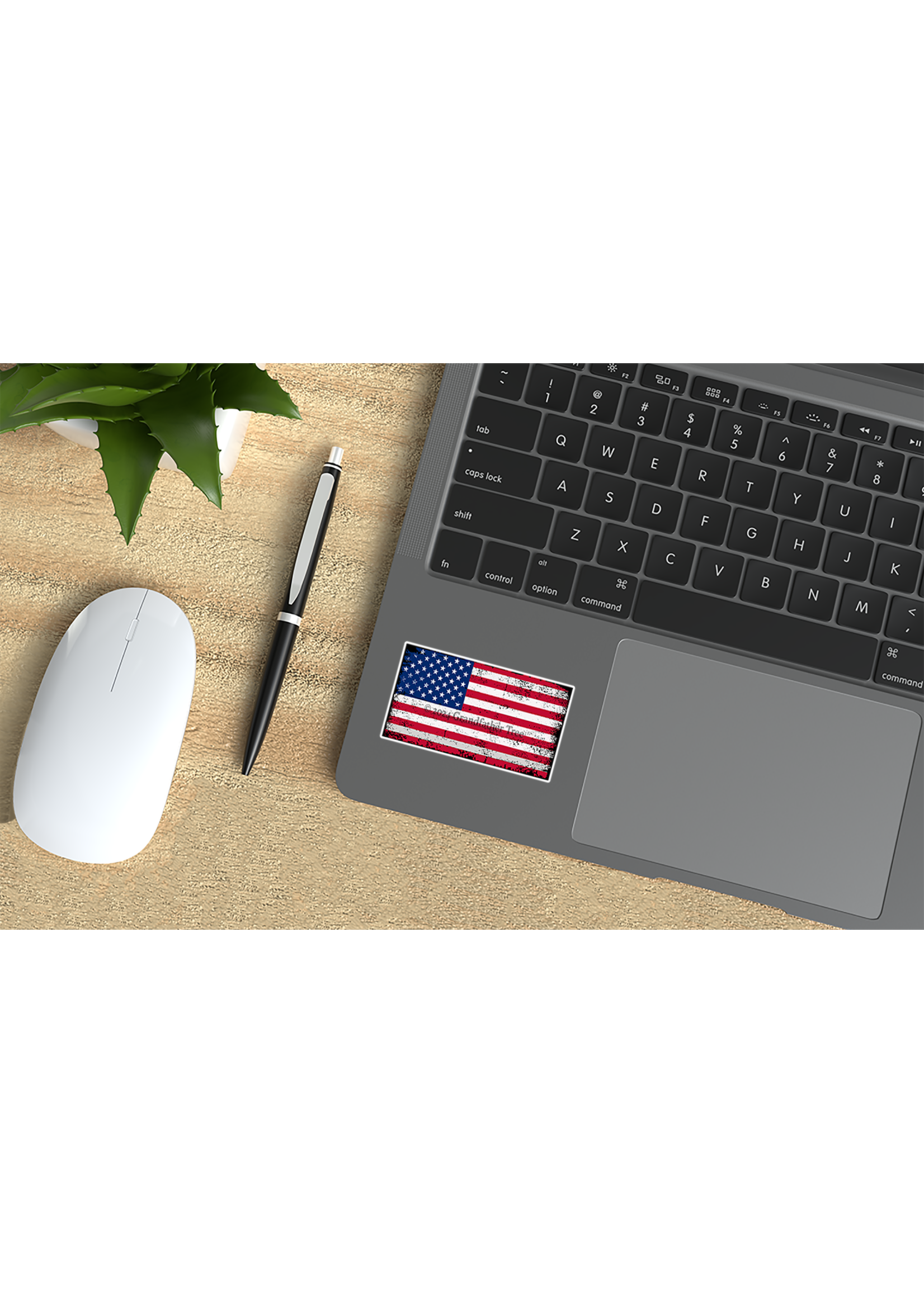 Sticker (Vintage US Flag) 2"