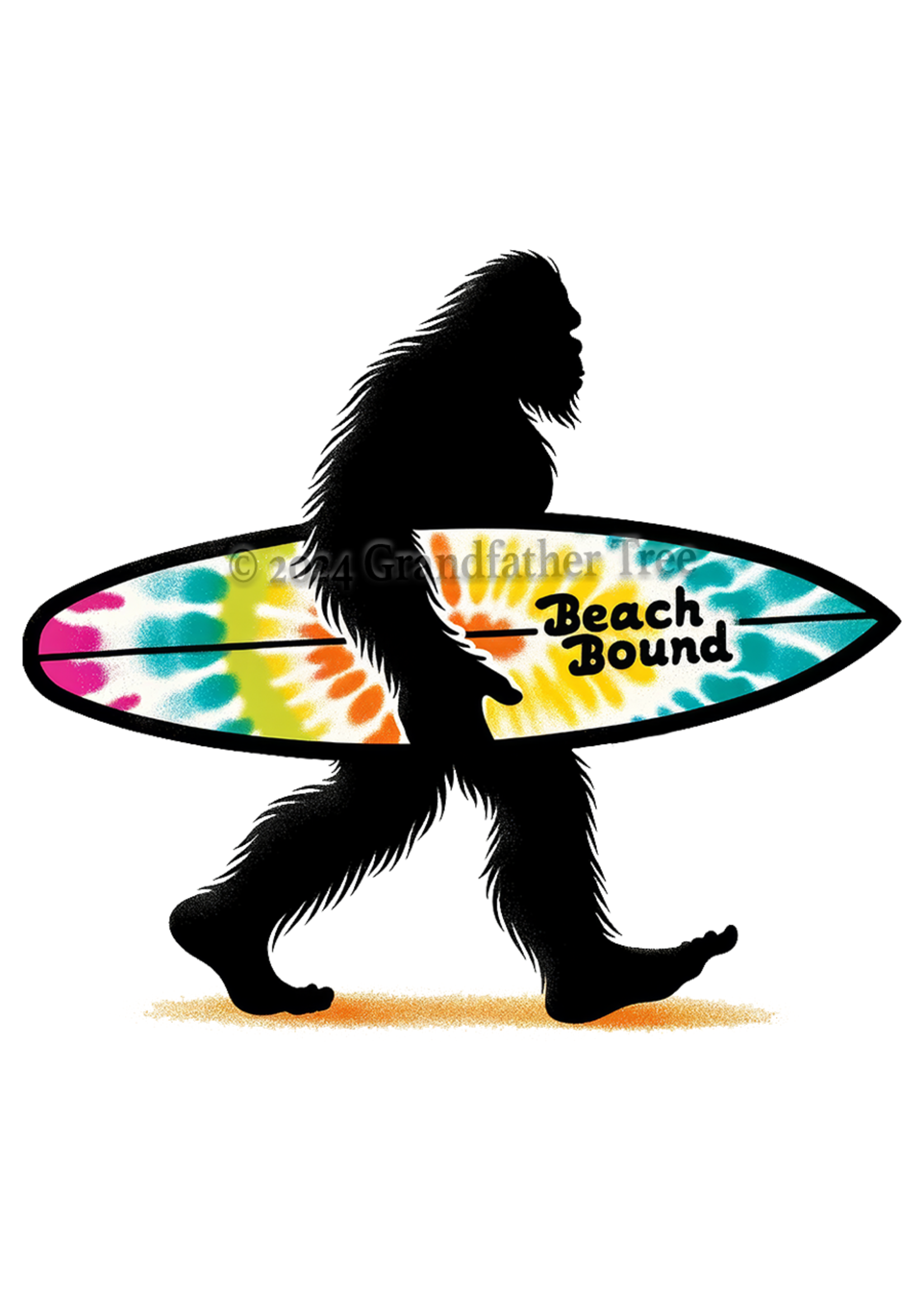 Sticker (Beach Bound Bigfoot) 3"